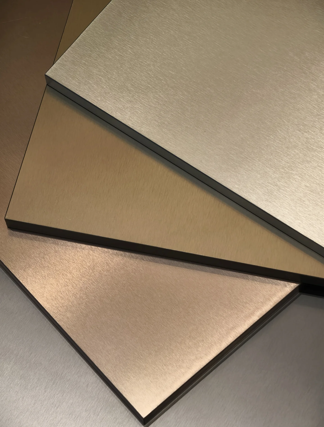Brushed copper imitation aluminium panel